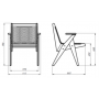 Стул из массива с дакроном/ротангом с подлокотниками